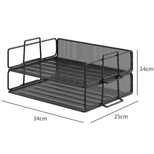 2-Layer Letter Tray Stackable Paper Sorter