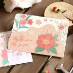 1PC Vintage Flowers Folding Greeting Envelope – Elegant Floral Stationery for Letters & Gifts
