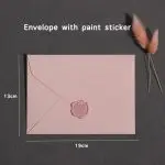 20Pcs Romantic Pink Envelopes with Paint Sticker – Vintage Floral Kraft Paper Envelopes for Letters & Gifts - Image 4