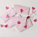 2Pcs Elegant Pink Stripe Letter Paper Envelopes