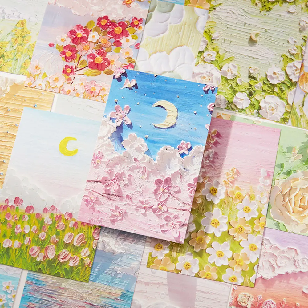 30-Pcs-Set-Breeze-Four-Seasons-Whispering-Series-Postcard-Oil-Painting-Scenery-Greeting-Card-Message-Cards.jpg Breeze Four Seasons Postcard Set – 30PCS Nature-Themed Seasonal Scenery Cards - Image 1