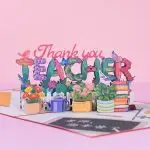 3D Fresh Flowers Pop Up Greeting Card with Envelope – Thank You Floral Card - Image 3