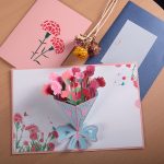 3D Fresh Flowers Pop Up Greeting Card with Envelope – Thank You Floral Card - Image 2