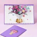 3D Fresh Flowers Pop Up Greeting Card with Envelope – Thank You Floral Card - Image 5