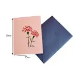 3D Fresh Flowers Pop Up Greeting Card with Envelope – Thank You Floral Card - Image 6