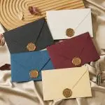 5pcs Wine Red Vintage Cashmere Envelopes with Letter Pads - Image 3