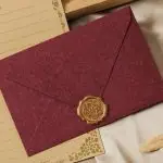 5pcs Wine Red Vintage Cashmere Envelopes with Letter Pads