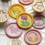 Flower Wax Seal Stamp – Vintage Brass Embossed Badge