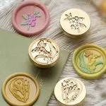 Flower Wax Seal Stamp – Vintage Brass Embossed Badge - Image 3